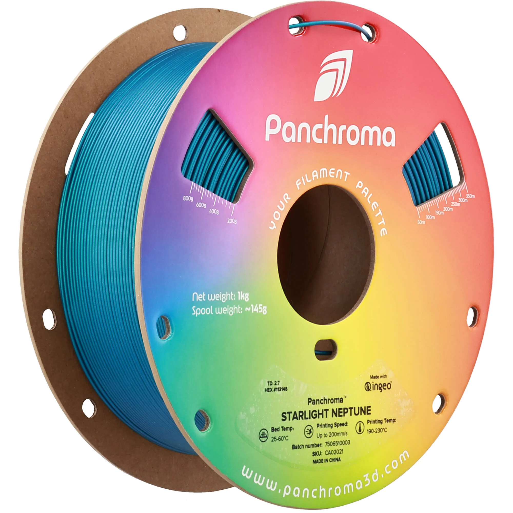 Polymaker Panchroma Starlight PLA Filament (1kg, Neptune Blue)