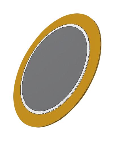 PUI AUDIO AB3526B Piezo Element, Bender, 2.6 kHz, 0.03 &micro;F, 35 mm Diameter, 0.53 mm Height, 300 ohm