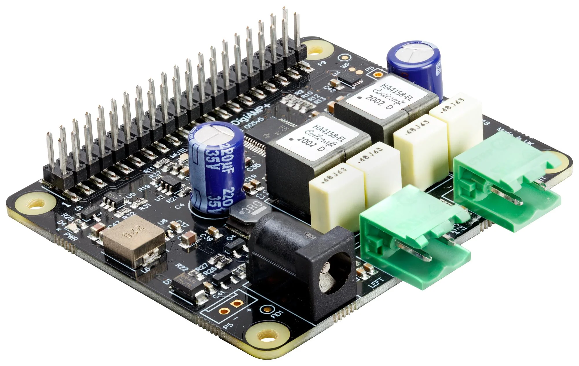 RASPBERRY-PI SC0370 Raspberry Pi DigiAMP+ Board, TAS5756M, Audio HAT, 0 °C to 50 °C 40-Pin GPIO Header