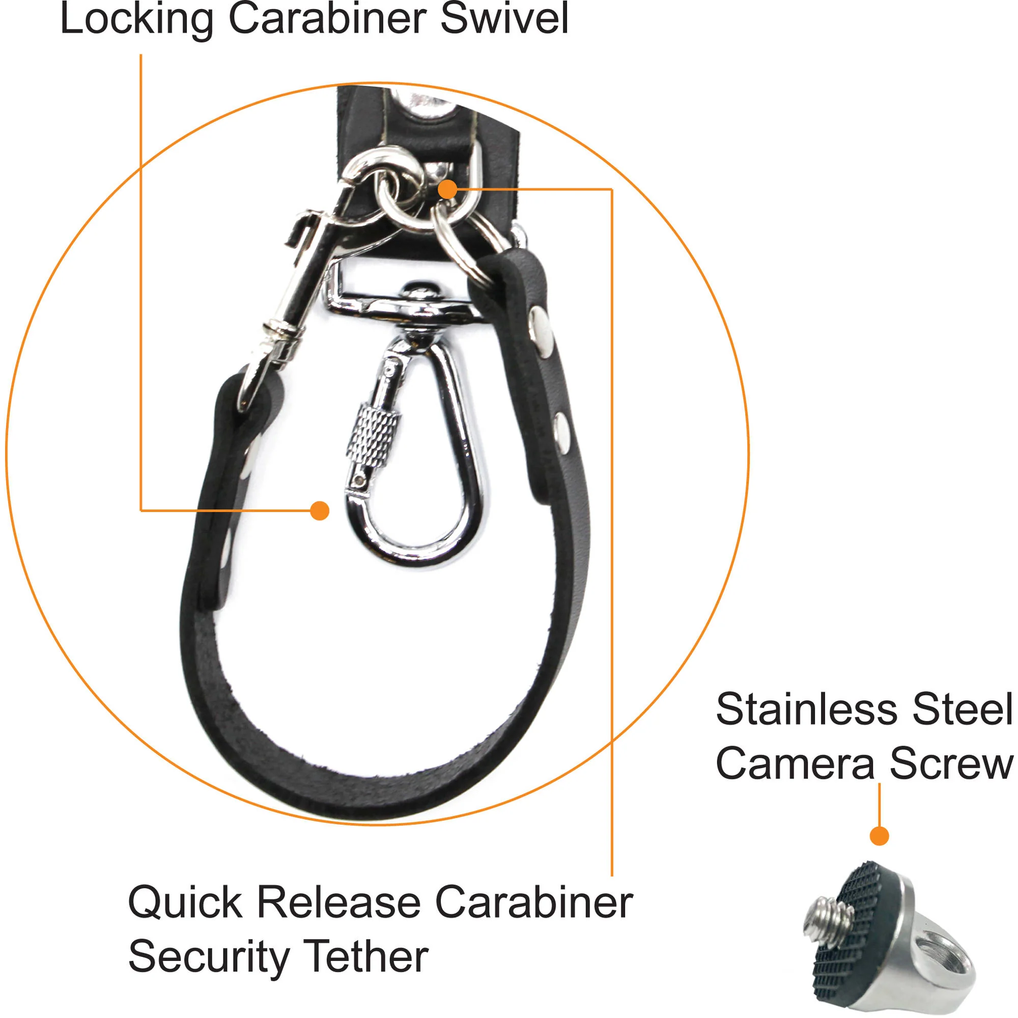 RL Handcrafts Clydesdale Lite Dual Leather Camera Harness (Large, Black) - Image 2