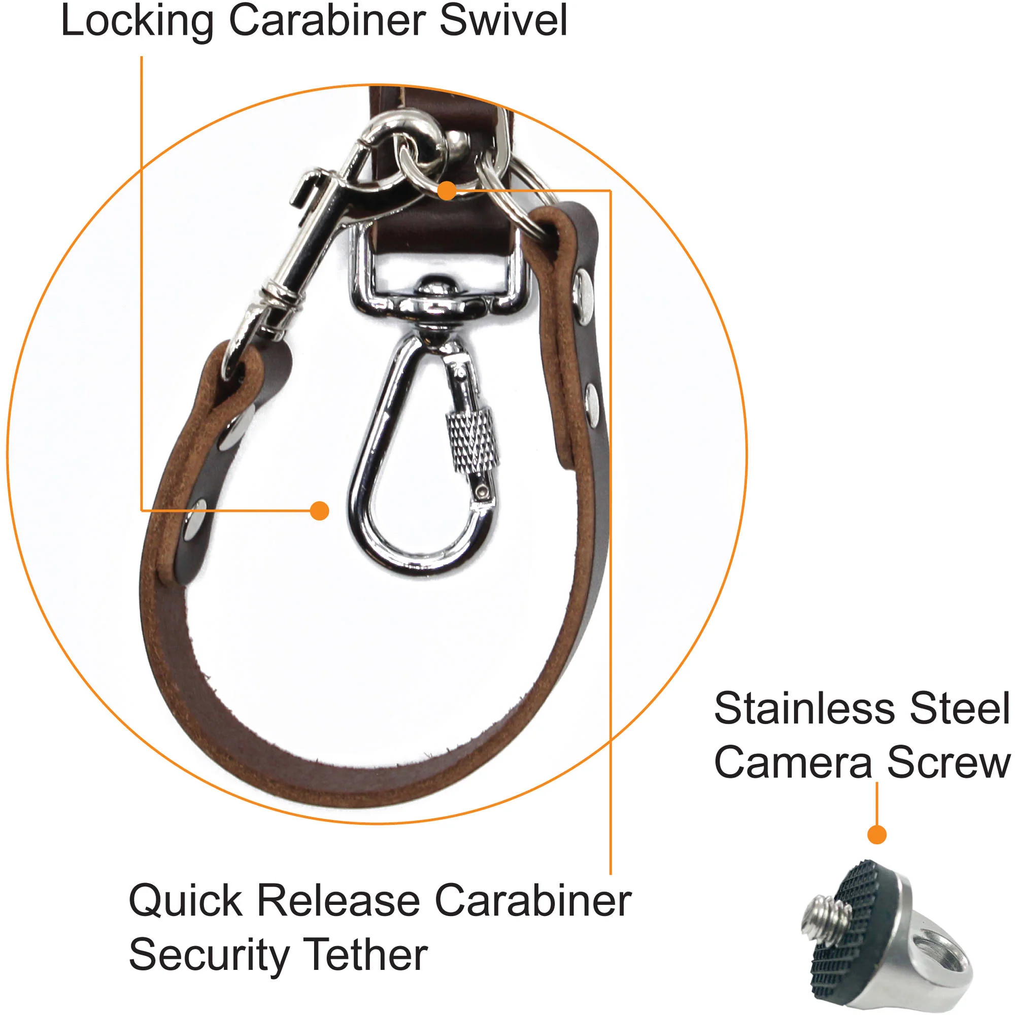 RL Handcrafts Clydesdale Lite Dual Leather Camera Harness (Small, Coffee) - Image 2