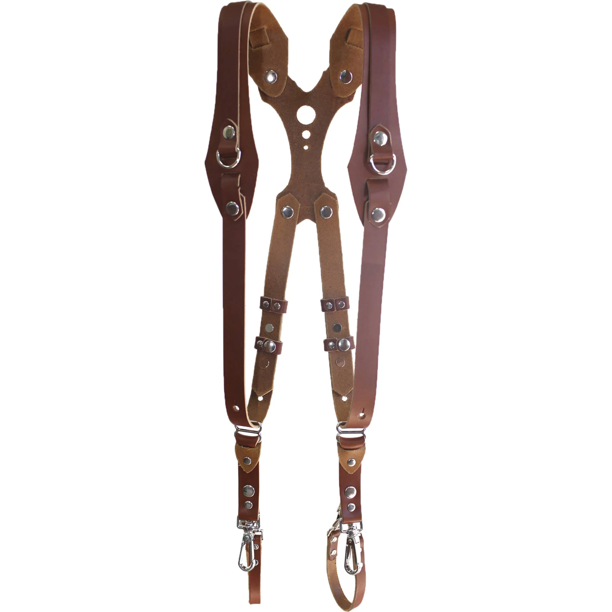 RL Handcrafts Clydesdale Lite Dual Leather Camera Harness (Small, Coffee) - Image 8