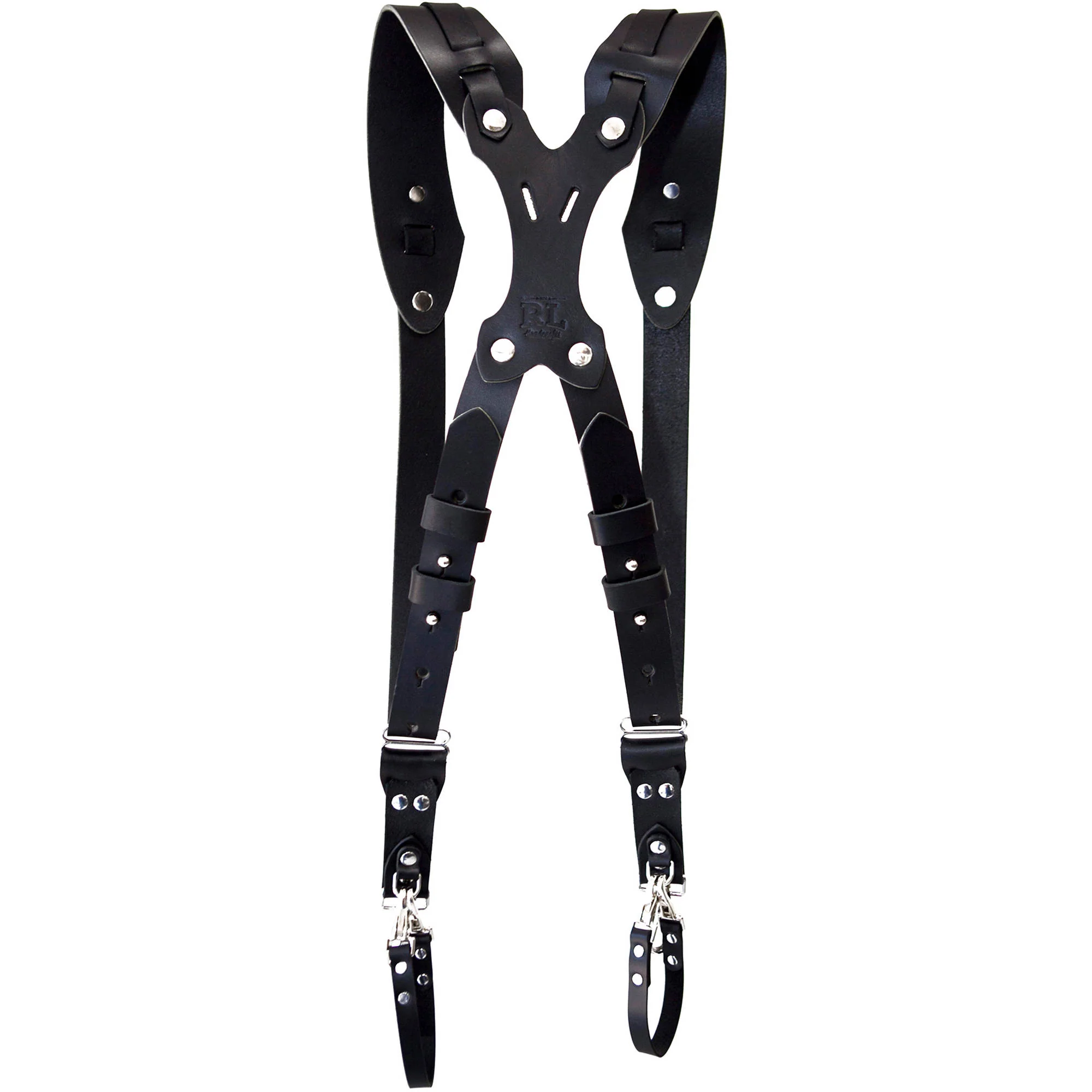 RL Handcrafts Clydesdale Pro Dual Leather Camera Harness (Medium, Black) - Image 3