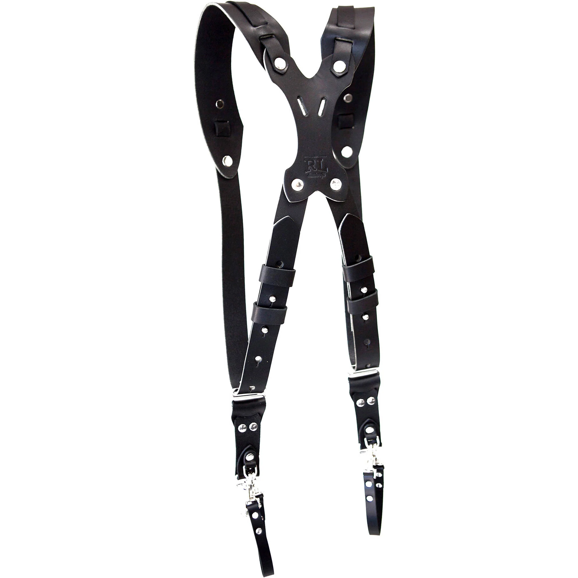RL Handcrafts Clydesdale Pro Dual Leather Camera Harness (Medium, Black) - Image 4