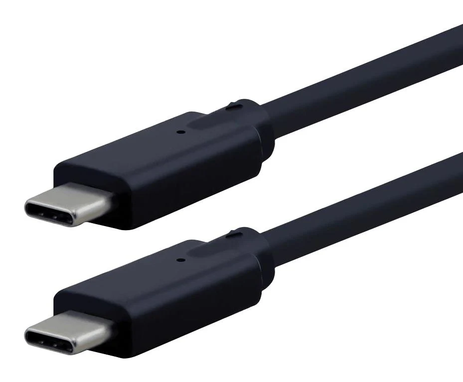 ROLINE 11.02.9077 USB Cable, Type C Plug to Type C Plug, 1.5 m, 4.9 ft, USB 3.2, Black, E-Marked Cable