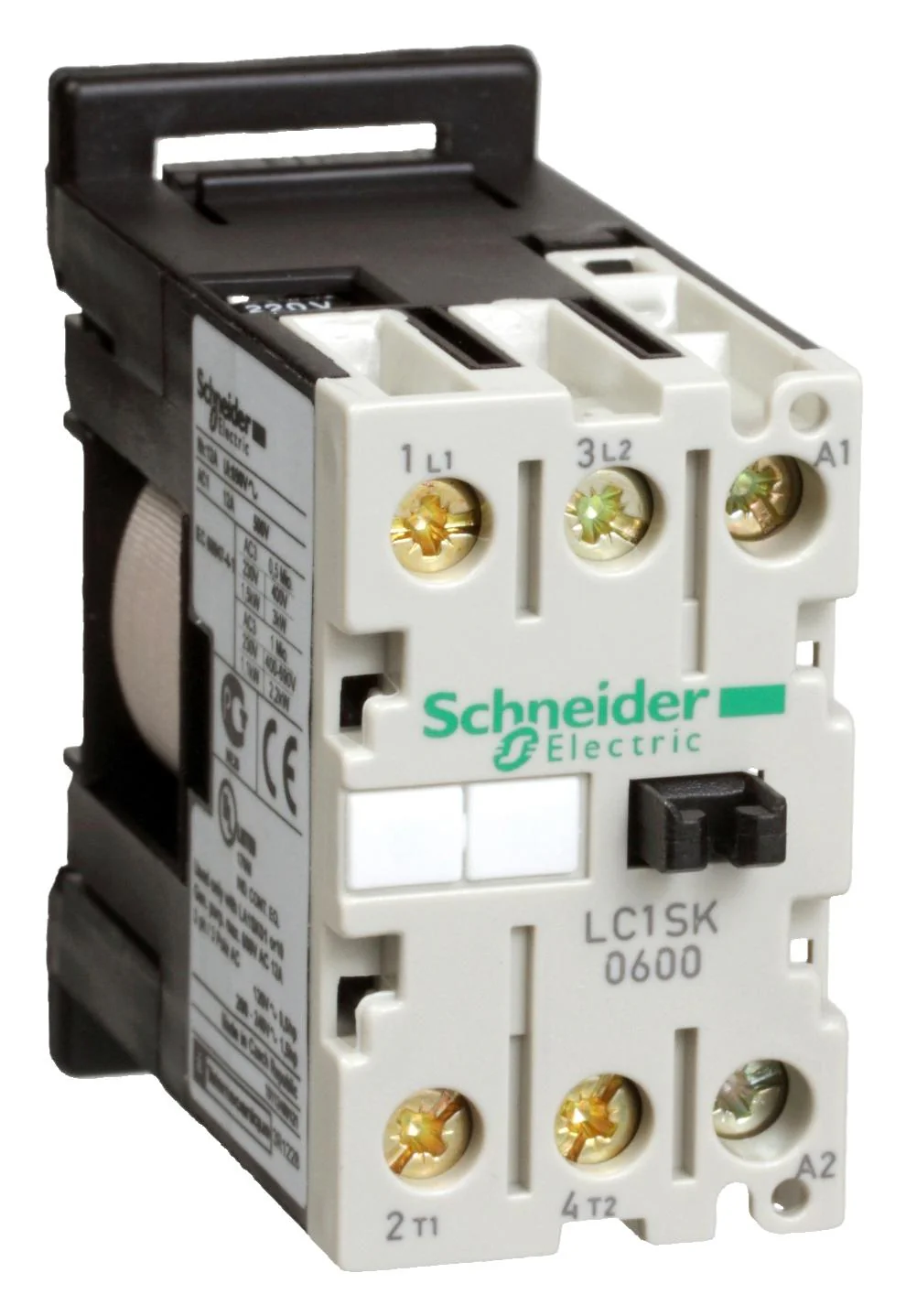 Schneider Electric LC1SK0600F7 Contactor 6 A DIN Rail 690 VAC DPST-NO 2 Pole 2.2 kW