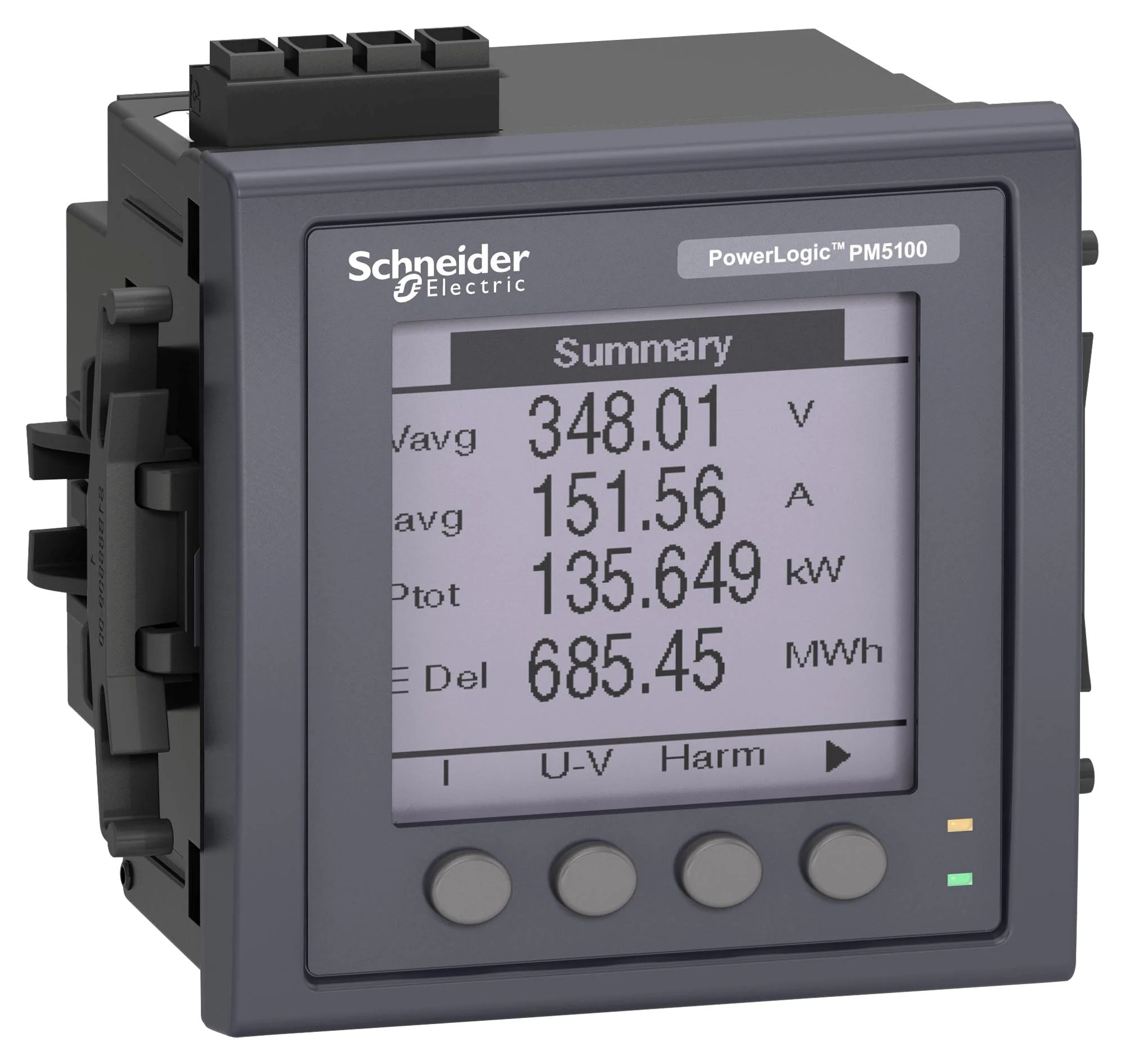SCHNEIDER ELECTRIC METSEPM5111 Power Meter, PowerLogic PM5000 Series, Three Phase, 100Vac to 480Vac, Serial,  Modbus