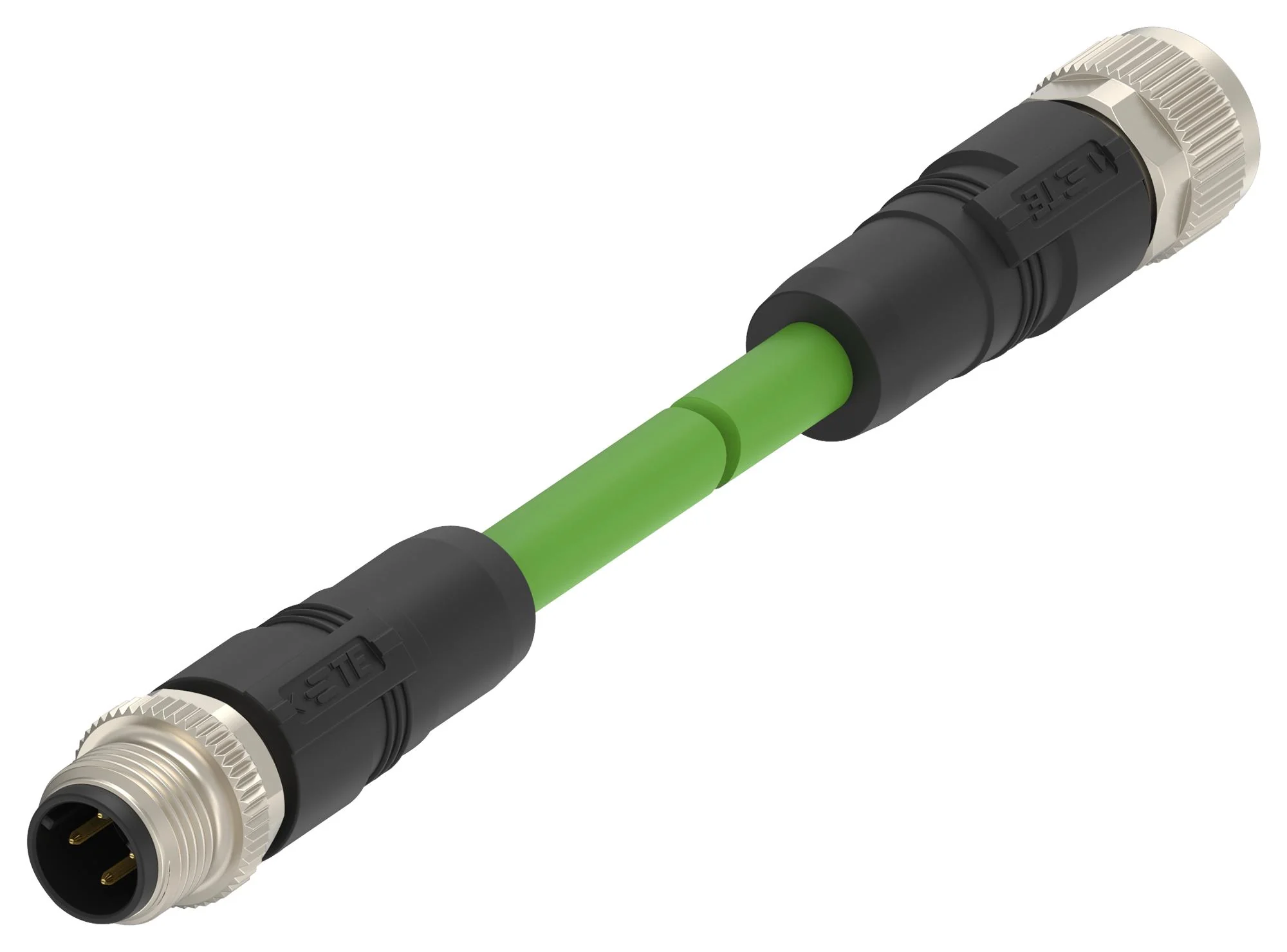 TE Connectivity TAD14545101-001 Sensor Cable D-Code M12 Plug Receptacle 4 Positions 500 mm 19.7 "
