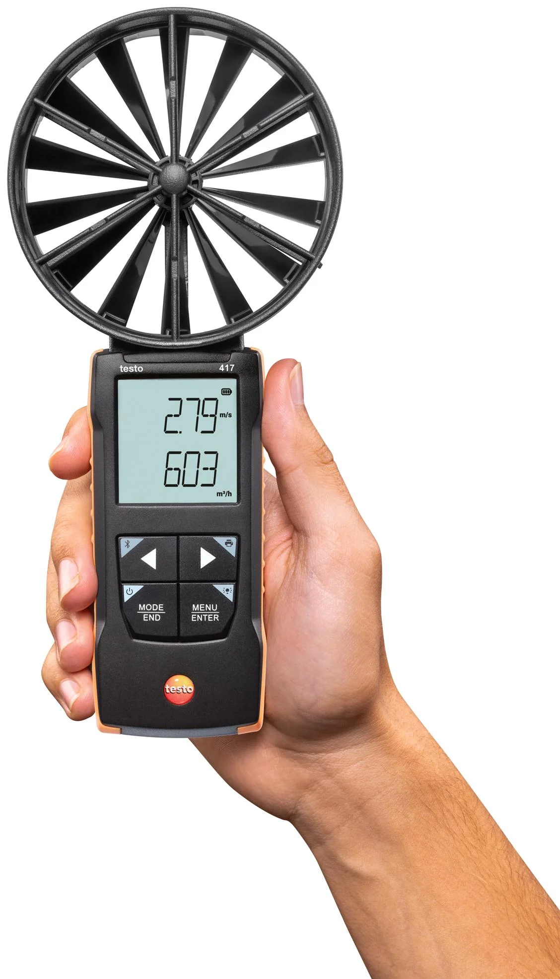 TESTO 0563 0417 Anemometer, Testo 417, 0.3m/s to 20m/s, -20 °C to 50 °C, 236 mm Testo 417 - Image 3