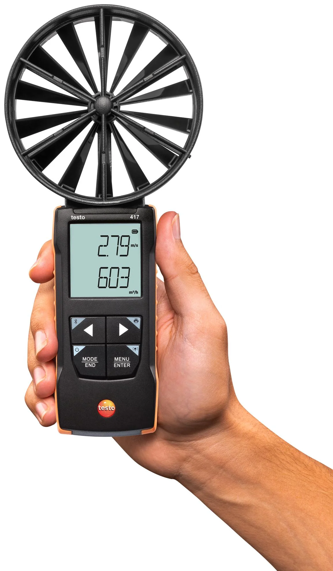 TESTO 0563 0417 Anemometer, Testo 417, 0.3m/s to 20m/s, -20 °C to 50 °C, 236 mm Testo 417 - Image 4