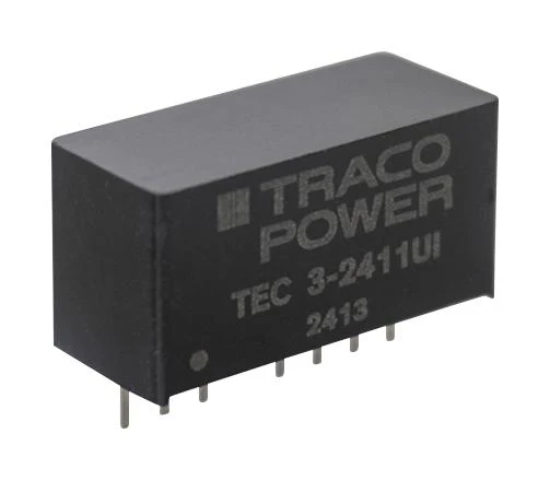 TRACO POWER TEC 3-2423UI Isolated Through Hole DC/DC Converter, ITE & Industrial, SIP, 4:1, 3 W, 2 Output, 15 VDC