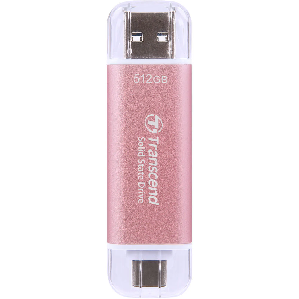Transcend 512GB ESD310 Portable USB-C/A SSD (Rosy Pink) - Image 2