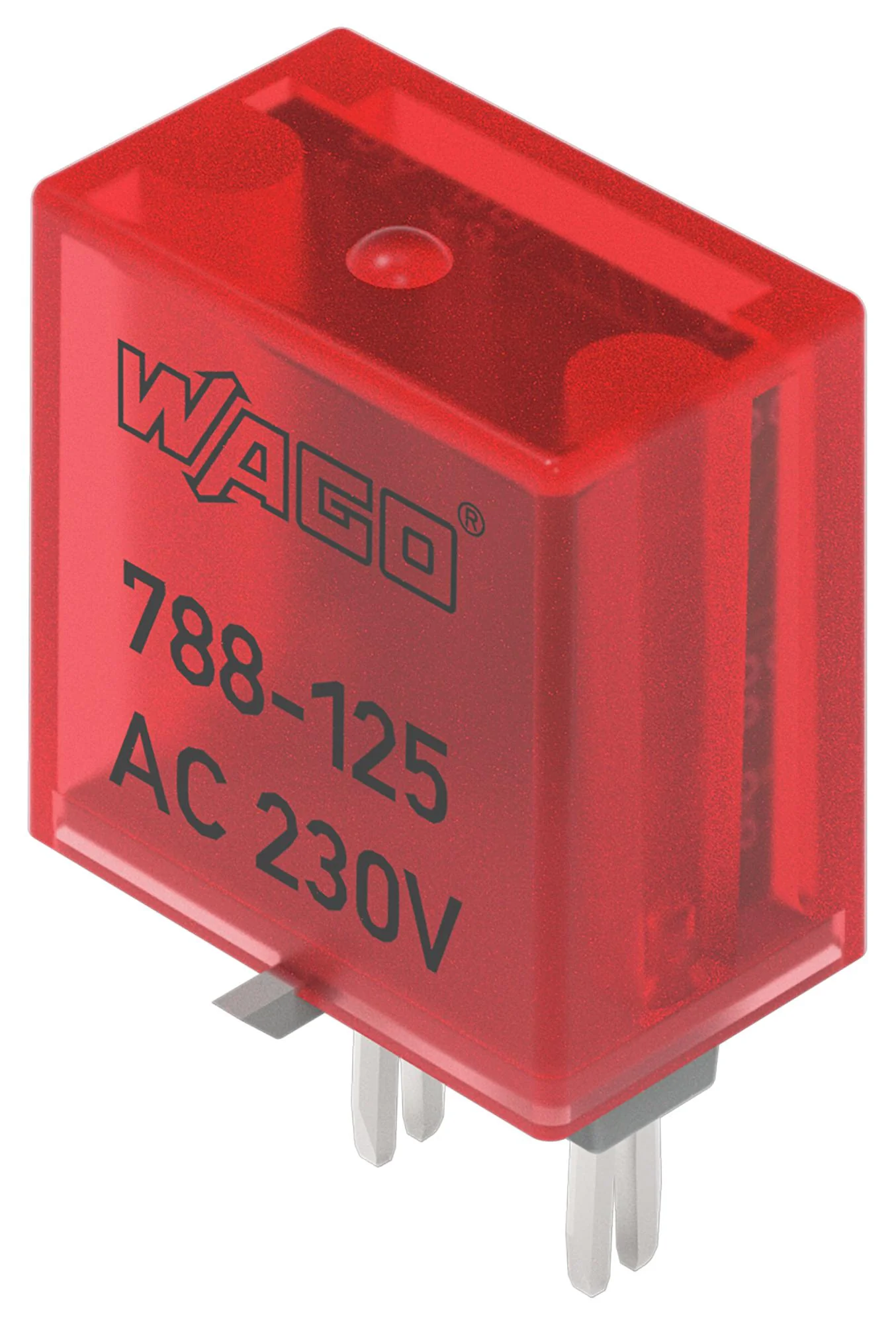 WAGO 788-120 Status Indicator, Relay Module, Red, 24 VDC, 2.4 mA, IP20, 788 Series