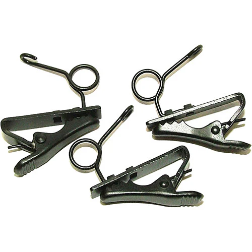 WindTech TC-11 Small Lavalier/Lapel Microphone Tie Clips (3-Pack, Black)