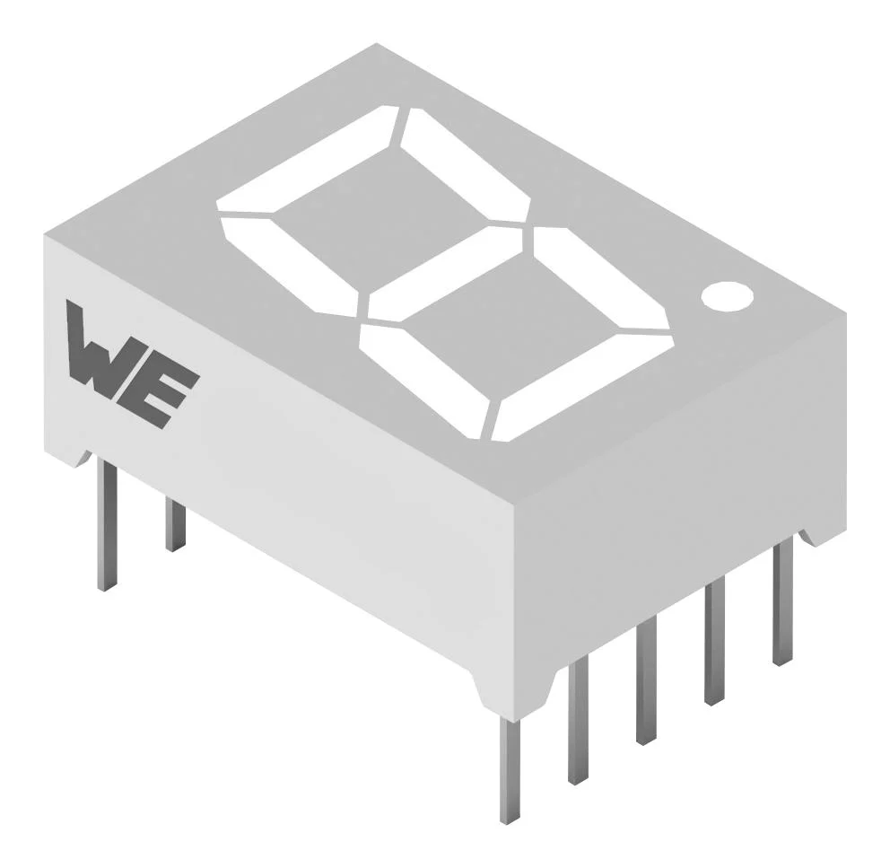 Wurth Elektronik 157142S12803 157142S12803 7 Segment LED Display Super Red 20 mA 2 V 38 mcd 1 14.2 mm