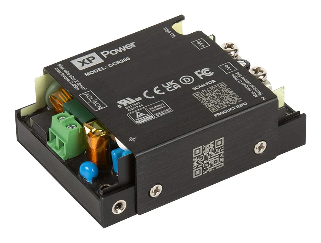 XP POWER CCR200PS24 AC/DC Enclosed Power Supply (PSU), ITE, Industrial & Medical, 110 W, 24 V, 8.33 A