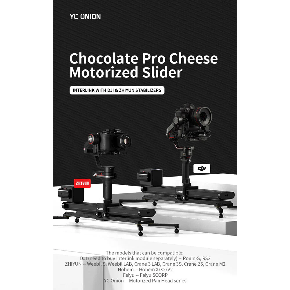 YC Onion Chocolate Pro Cheese Motorized Slider with Support Stand (27.6") - Image 2